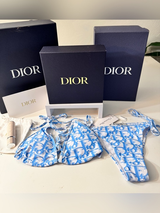 Dior Other - Christian Dior Blue & White Bikini. Comes with original box,Dustbag and Atomiz